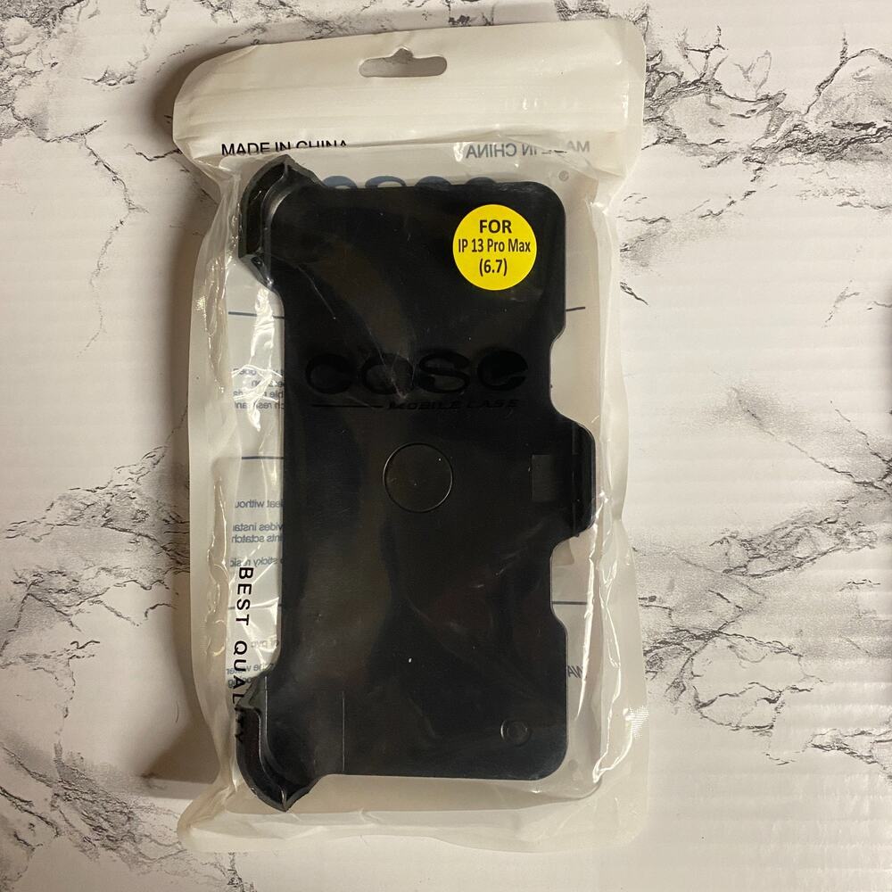 New Iphone 13 Pro Max 6.7 Black Plastic Defender Clip Mobile Cell Phone Case
